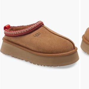 Tasman platform slipper. Chestnut.